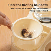 2-in-1 Large Pet Feeder & Water Dispenser, Dry Wet Separation, Durable Plastic, Transparent, No Battery, For Cats Dogs Travel