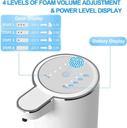 Automatic Soap Dispenser Touchless Foaming Soap Dispenser 380ml USB Rechargeable Electric 4 Level Adjustable For Home
