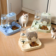 2-in-1 Large Pet Feeder & Water Dispenser, Dry Wet Separation, Durable Plastic, Transparent, No Battery, For Cats Dogs Travel